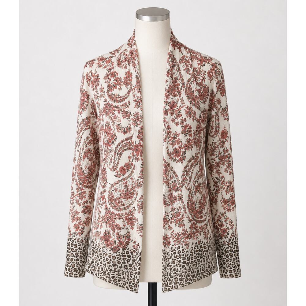 Neiman Marcus Cashmere Collection Paisley Sweater Small